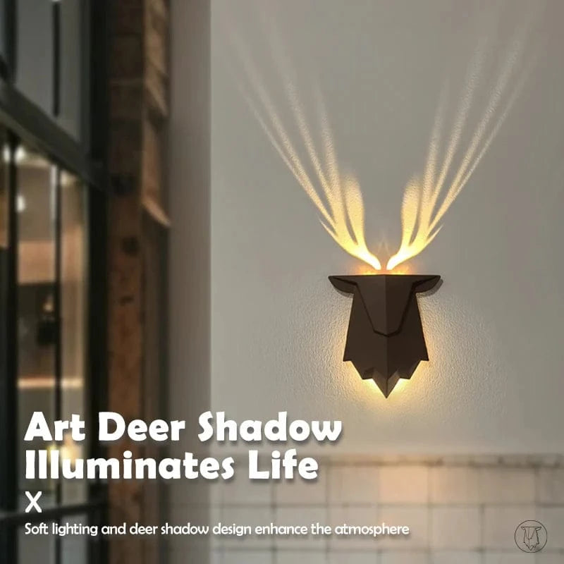 Verthara Rechargeable Deer Shadow Night Light with 3 Brightness Levels – Dimmable USB Wall Lamp for Cozy Bedroom Decor Default