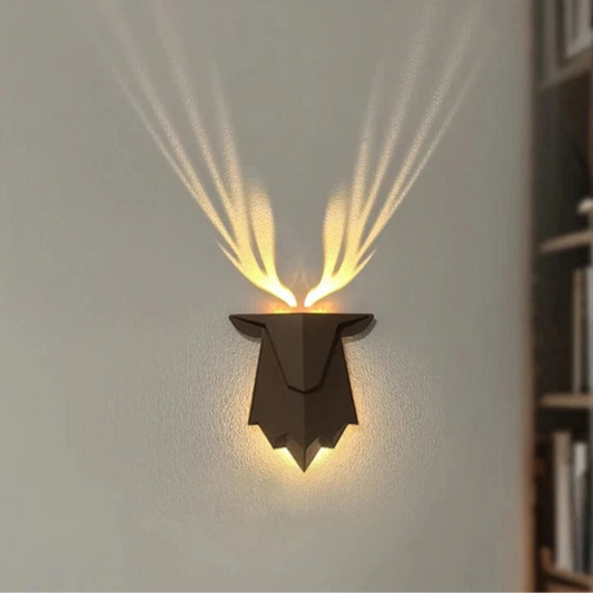 Verthara Rechargeable Deer Shadow Night Light with 3 Brightness Levels – Dimmable USB Wall Lamp for Cozy Bedroom Decor Default
