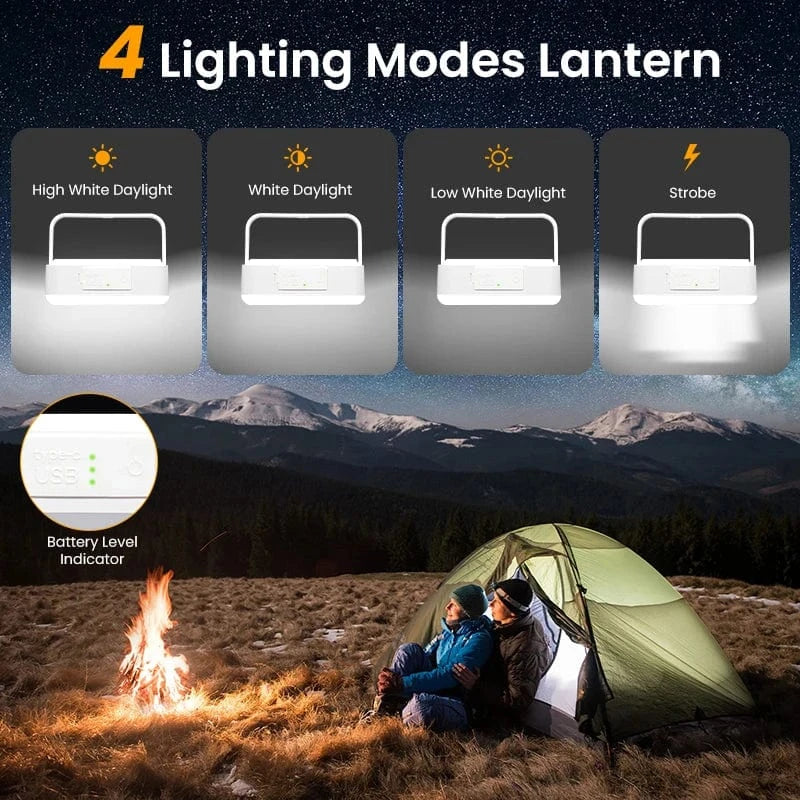 Verthara Rechargeable LED Camping Lantern with Power Bank – Dimmable Camping Lights for Outdoor Adventures