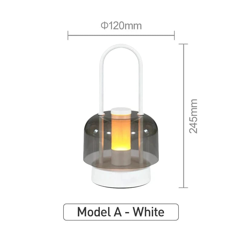 Verthara Rechargeable LED Desk Lamp - Cordless - Modern Retro Design - Portable - Touch Activation - Ideal For Indoor Use A-White
