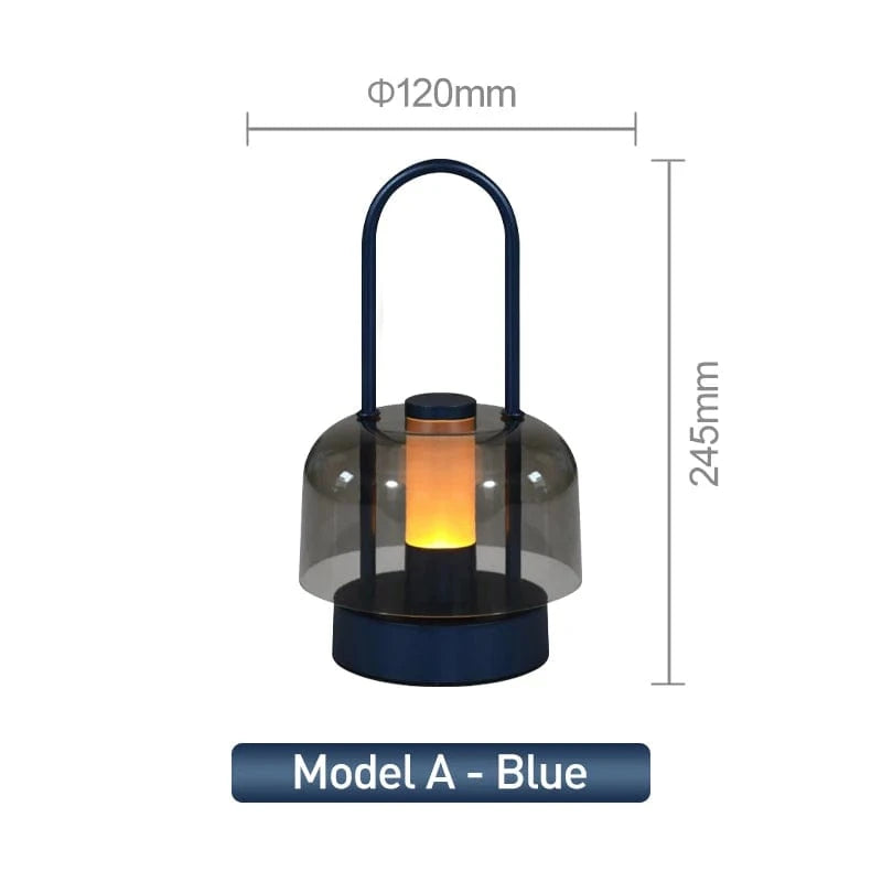 Verthara Rechargeable LED Desk Lamp - Cordless - Modern Retro Design - Portable - Touch Activation - Ideal For Indoor Use A-Blue
