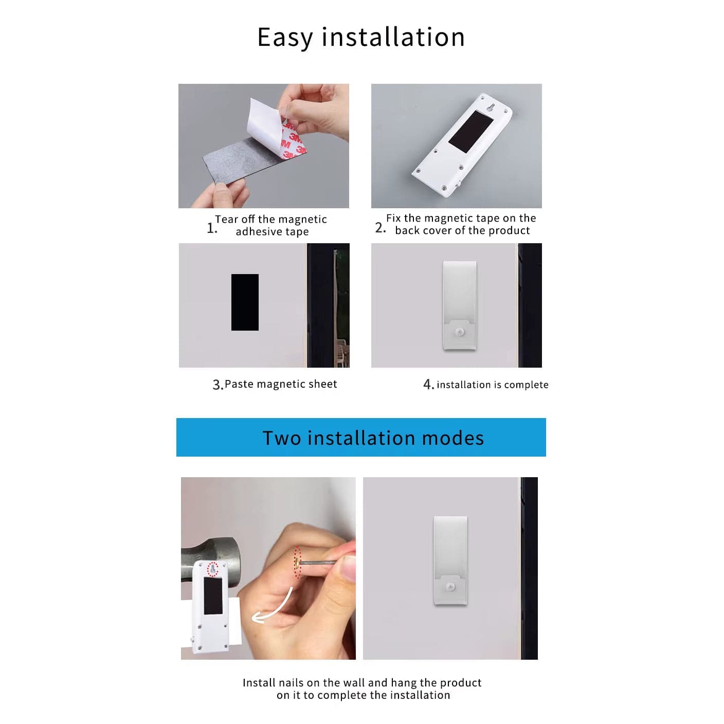 Verthara Rechargeable LED Motion Sensor Night Light – Portable - Adjustable Colour Temperature - Easy Installation - Indoor Use - 160 Lumen Output