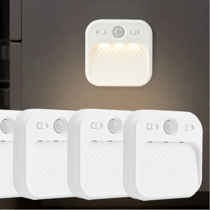 Verthara Rechargeable LED Motion Sensor Night Light With Magnetic Mount – Dimmable - Indoor Use - Ideal For Bedroom, Stairs, Cabinet - Warm Tones