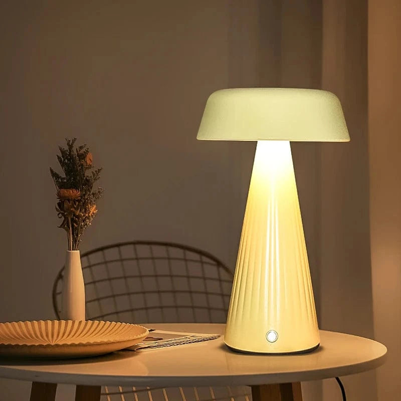 Verthara Rechargeable LED Night Light with Touch Control – Mushroom Design for Bedroom and Bedside Table