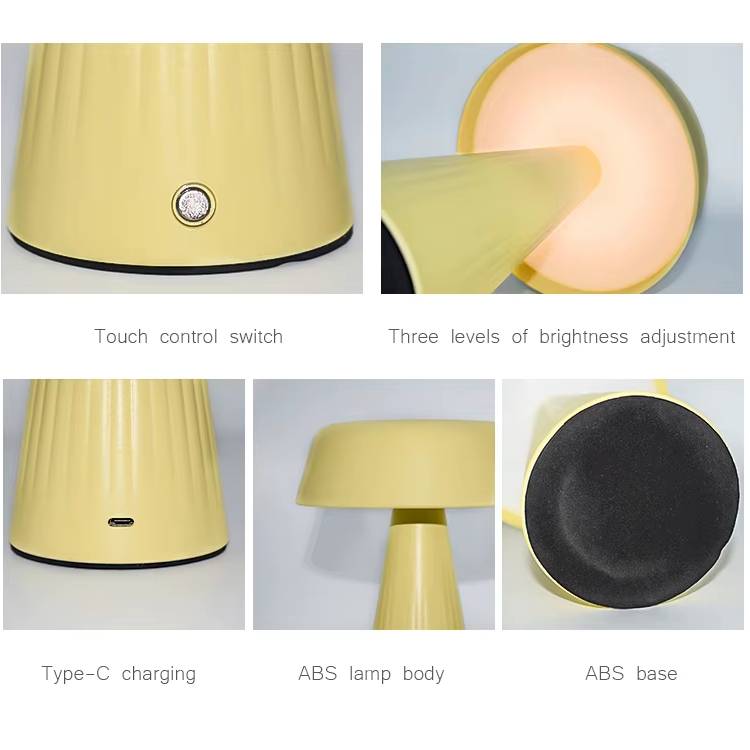 Verthara Rechargeable LED Night Light with Touch Control – Mushroom Design for Bedroom and Bedside Table