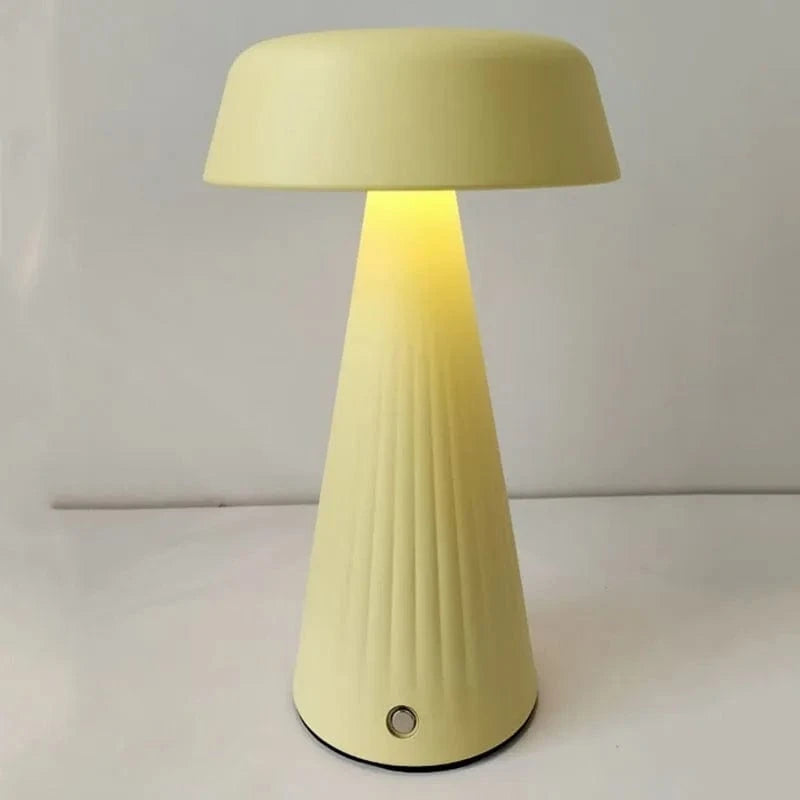 Verthara Rechargeable LED Night Light with Touch Control – Mushroom Design for Bedroom and Bedside Table Yellow