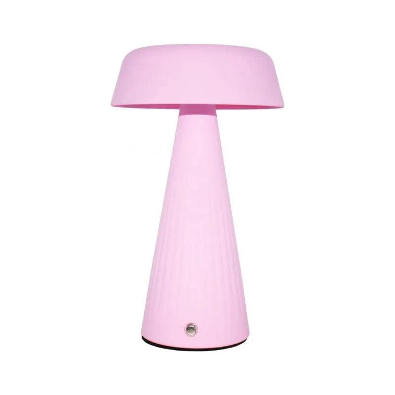 Verthara Rechargeable LED Night Light with Touch Control – Mushroom Design for Bedroom and Bedside Table Pink
