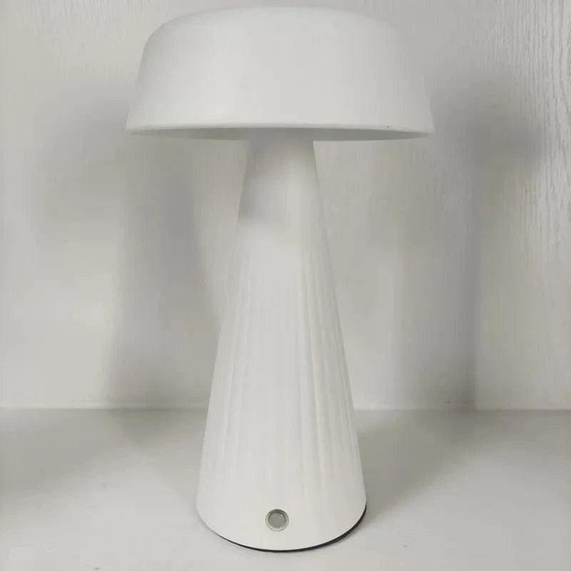 Verthara Rechargeable LED Night Light with Touch Control – Mushroom Design for Bedroom and Bedside Table White