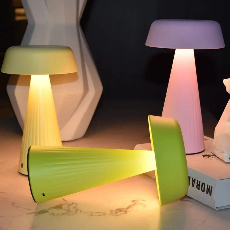 Verthara Rechargeable LED Night Light with Touch Control – Mushroom Design for Bedroom and Bedside Table