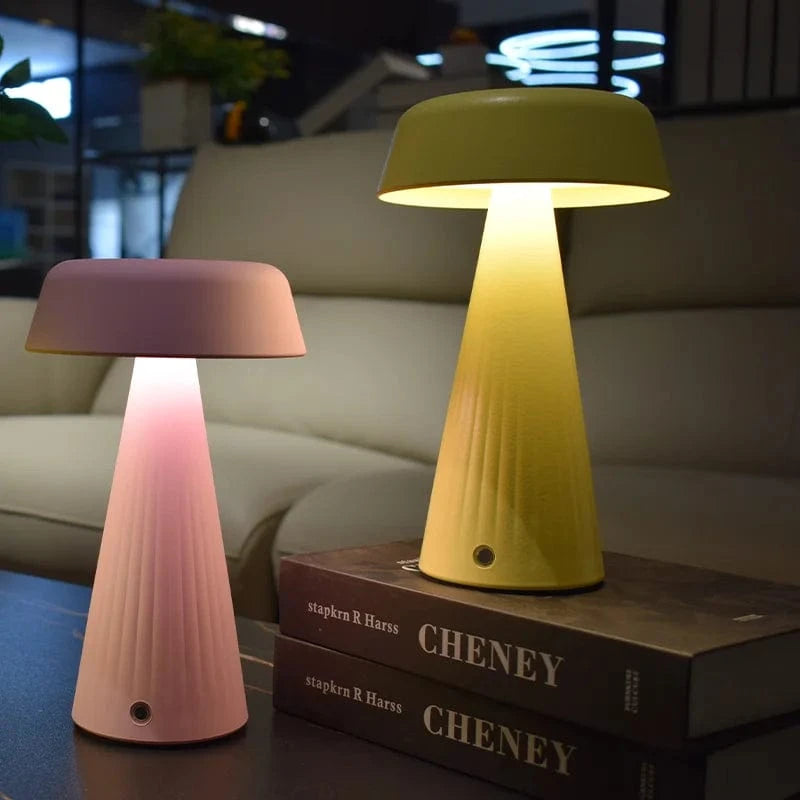 Verthara Rechargeable LED Night Light with Touch Control – Mushroom Design for Bedroom and Bedside Table