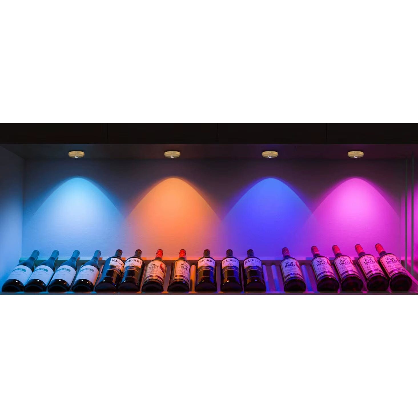 Verthara Rechargeable LED Puck Lights With Magnetic Mount – RGB Colour Temperature - Adjustable Brightness - Indoor Art Lighting - Remote Control