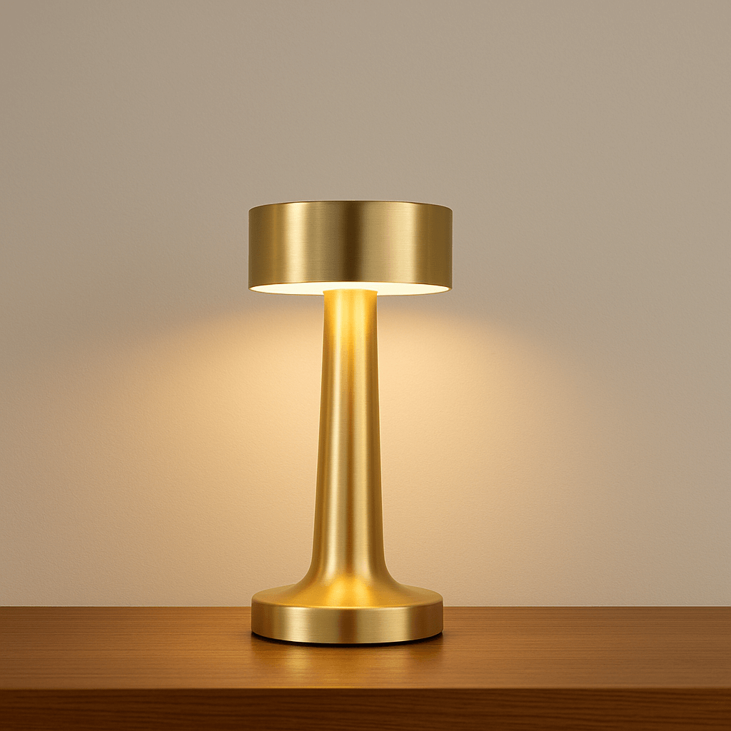 Verthara Rechargeable LED Table Lamp – Cordless - Touch Dimming - Modern Design - 3 Colour Temperatures - Portable For Indoor/Outdoor Use Drum