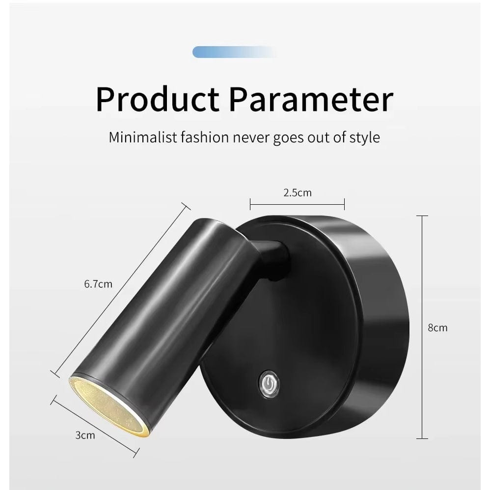 Verthara Rechargeable LED Wall Light With Magnetic Mount – Touch Control - 360° Rotation - Three-Colour Adjustable - Compact Design