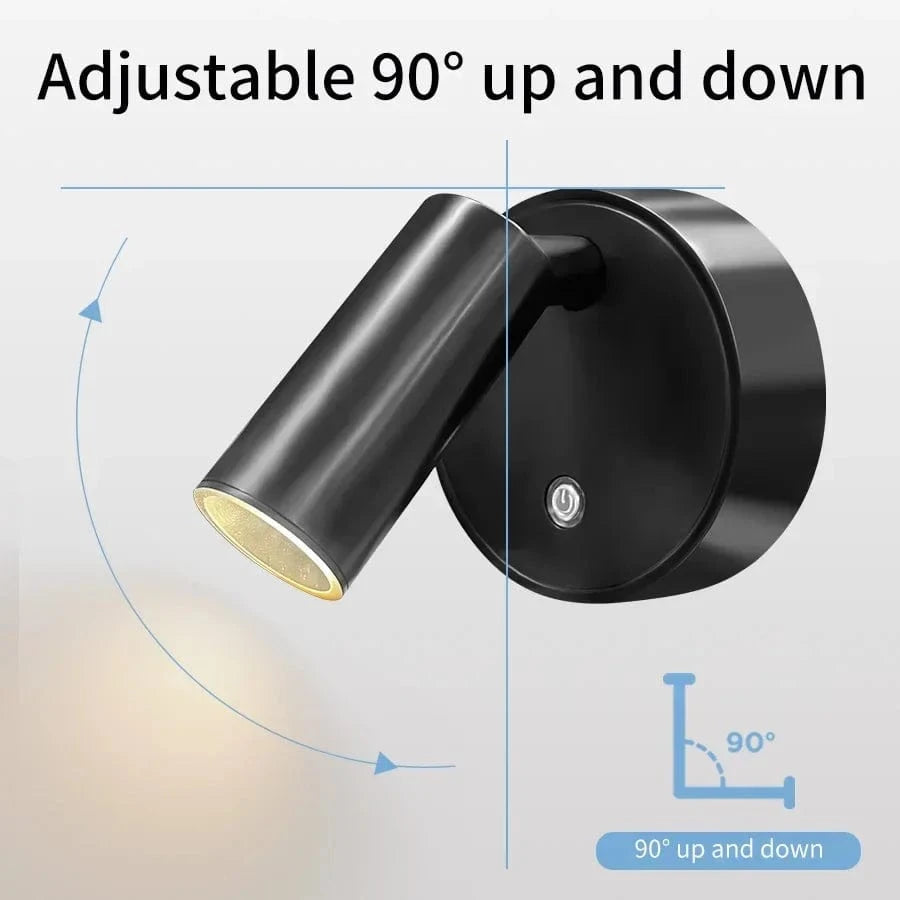 Verthara Rechargeable LED Wall Light With Magnetic Mount – Touch Control - 360° Rotation - Three-Colour Adjustable - Compact Design