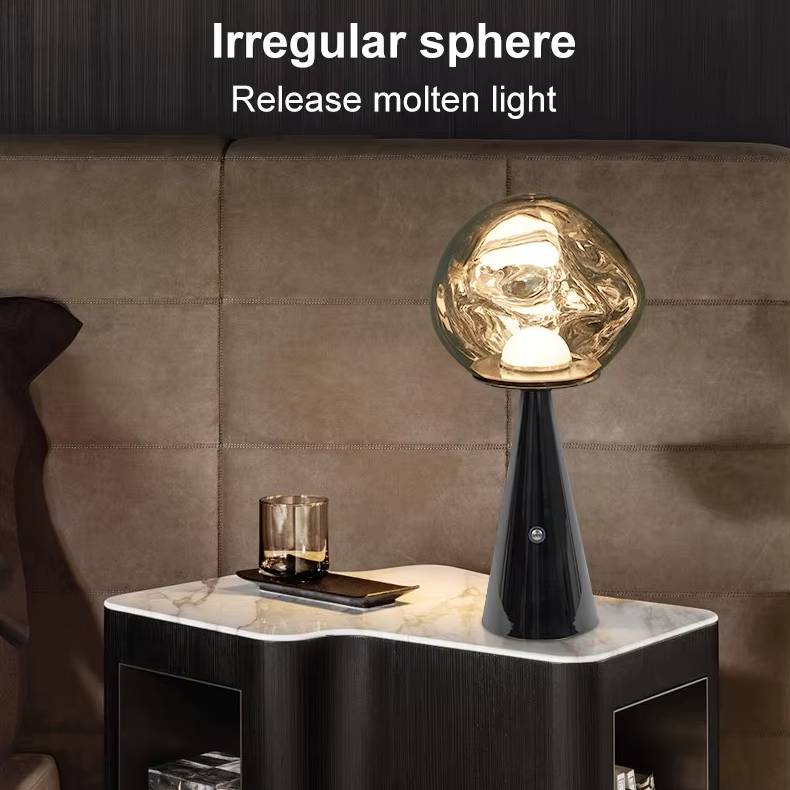 Verthara Rechargeable Mini Volcano Lava Lamp – Dimmable USB Ambient Light for Bedroom and Camping