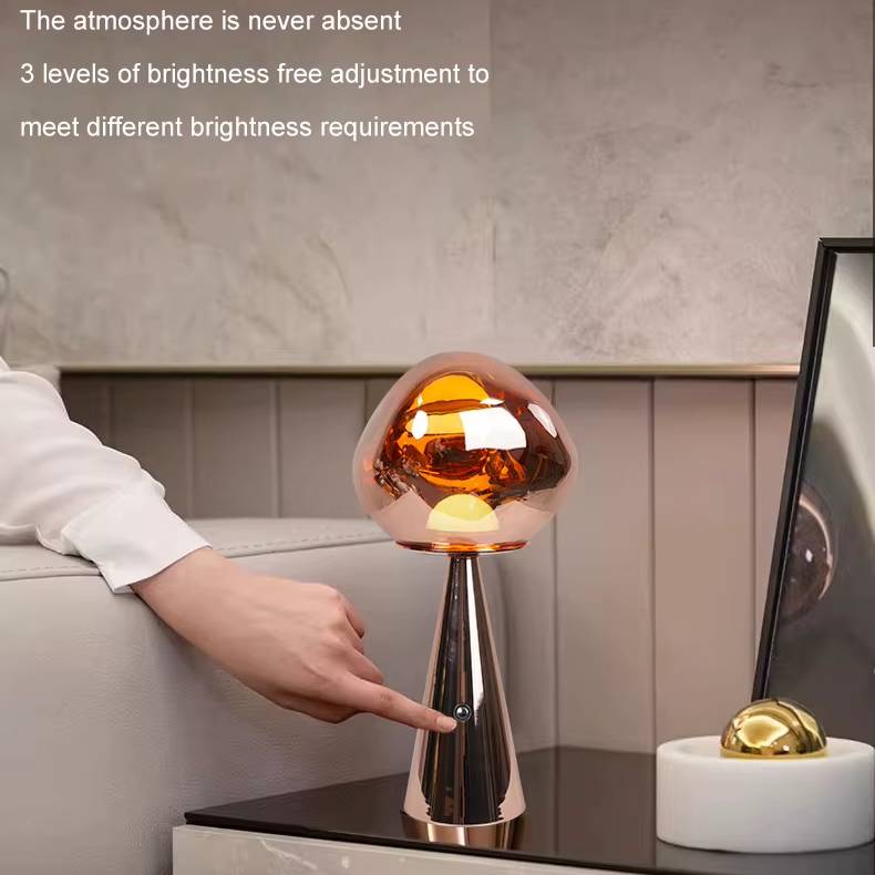 Verthara Rechargeable Mini Volcano Lava Lamp – Dimmable USB Ambient Light for Bedroom and Camping