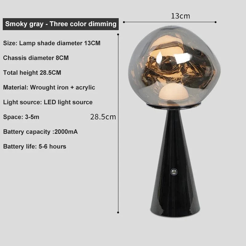 Verthara Rechargeable Mini Volcano Lava Lamp – Dimmable USB Ambient Light for Bedroom and Camping
