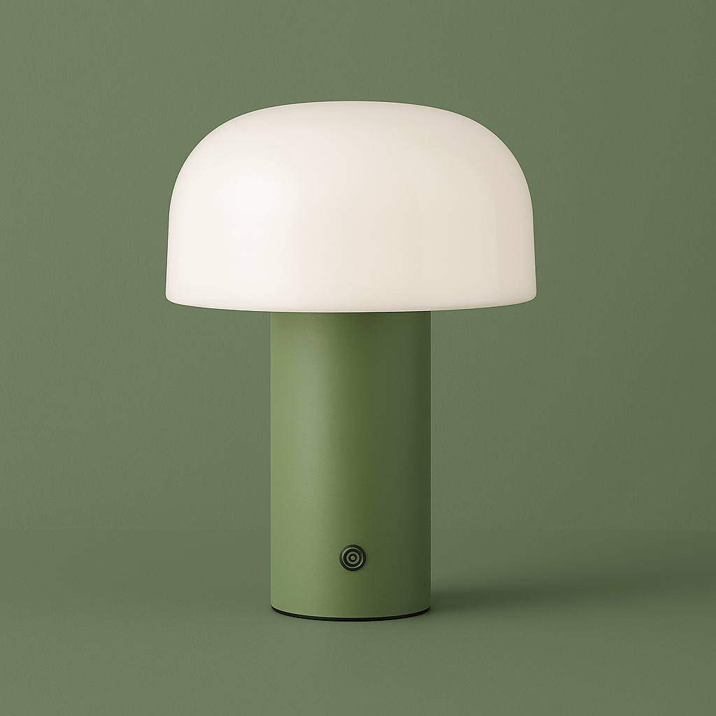 Verthara Rechargeable Mushroom LED Table Lamp Green