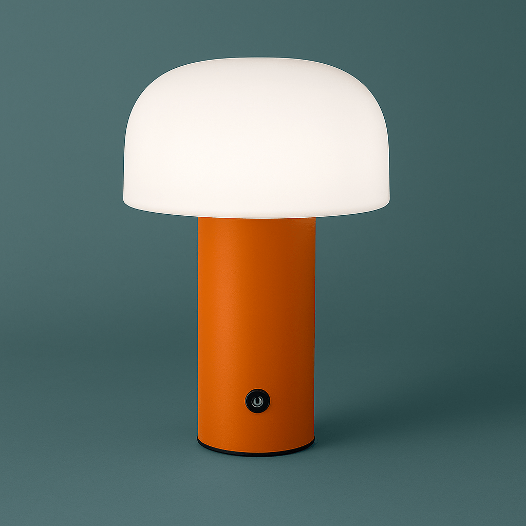 Verthara Rechargeable Mushroom LED Table Lamp Orange