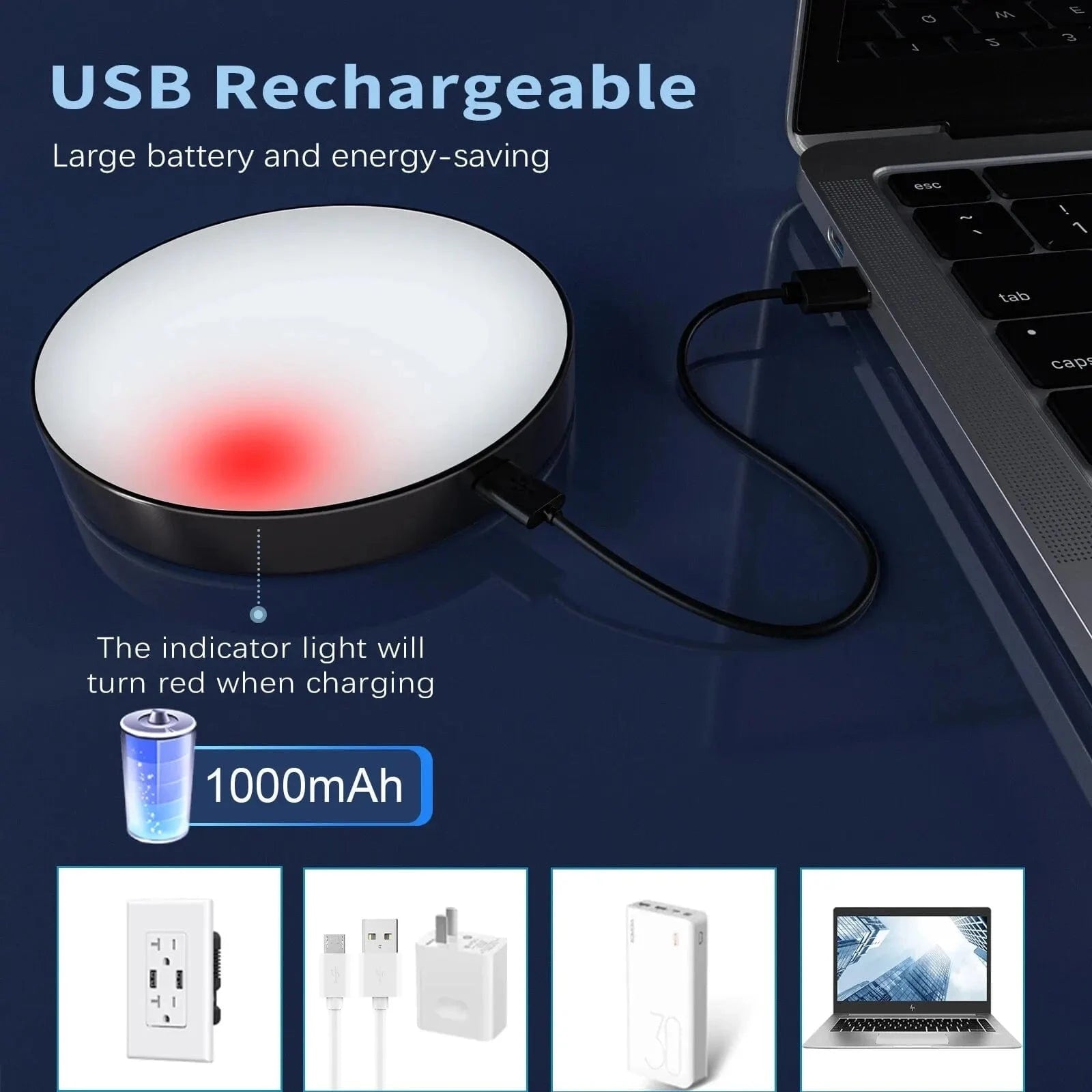 Verthara Rechargeable Touch Table Light – Dimmable – Portable - Elegant Round Design - Ideal Touch Lamp For Bedroom - Indoor Use
