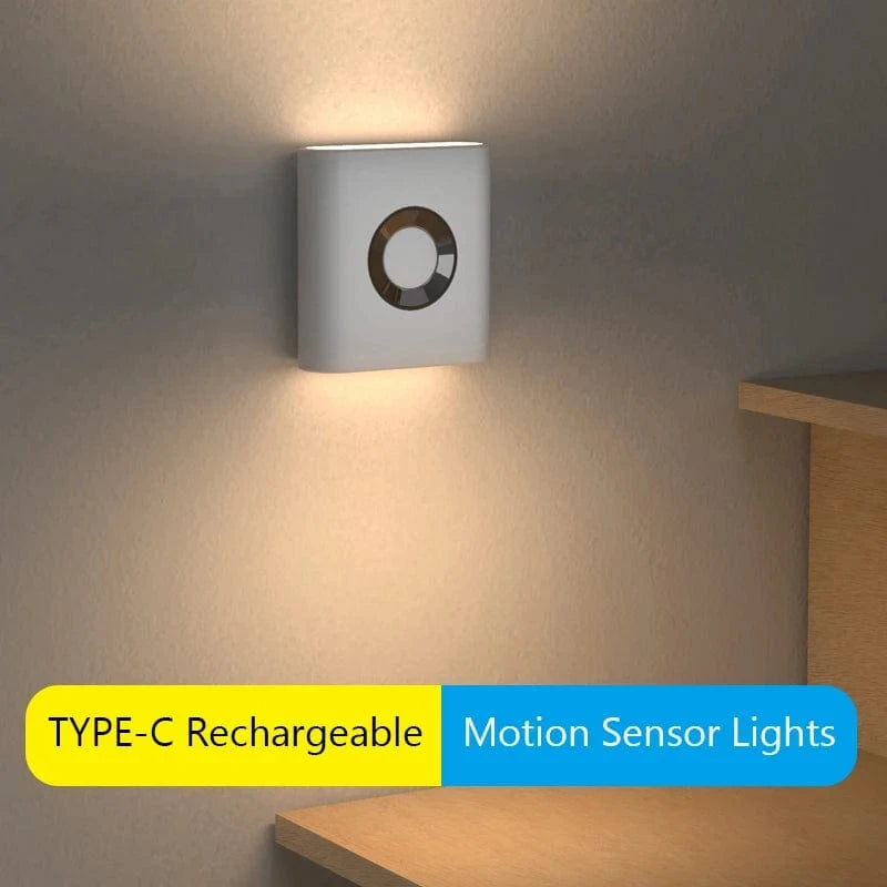 Verthara Rechargeable Wireless Motion Sensor LED Night Light – 4 Pack for Bedroom, Staircase, and Closet