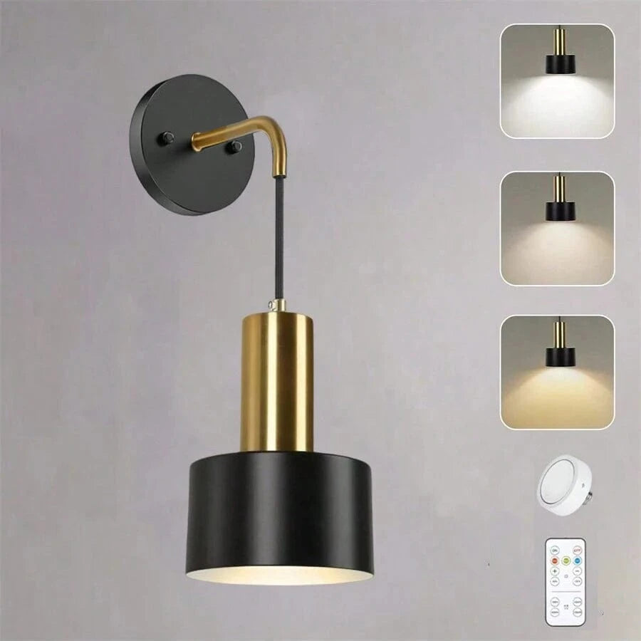 Verthara Remote Control Wall Lamp Black / 1 PCS
