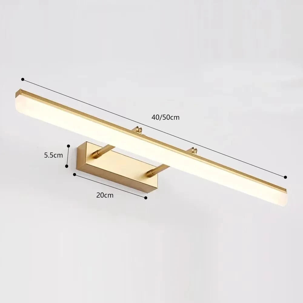 Verthara Retractable LED Bathroom Mirror Light – Waterproof Anti-Fog Sconce Lamp for Modern Vanity Use, Adjustable Length 40/50cm