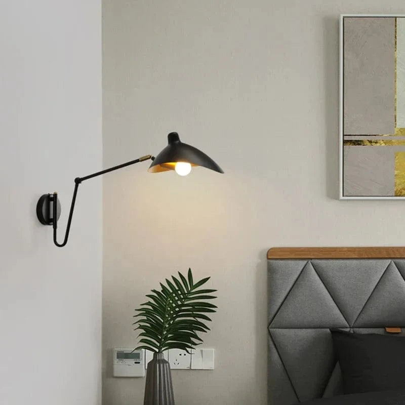 Verthara Retro Industrial Wall Lamp with Matte Finish – E14 Sconce Light for Bedroom Decoration