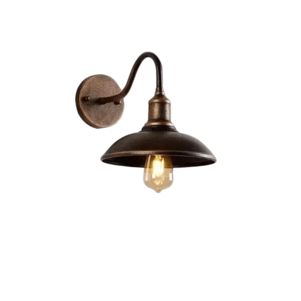 Verthara Retro LED Wall Light With E27 Socket – Waterproof - Vintage Style - Quality Wrought Iron - Multiple Colour Options - Indoor/Outdoor Use Gold