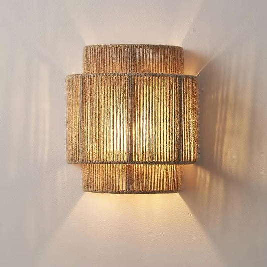 Verthara Retro Rattan Weaving Wall Lamp