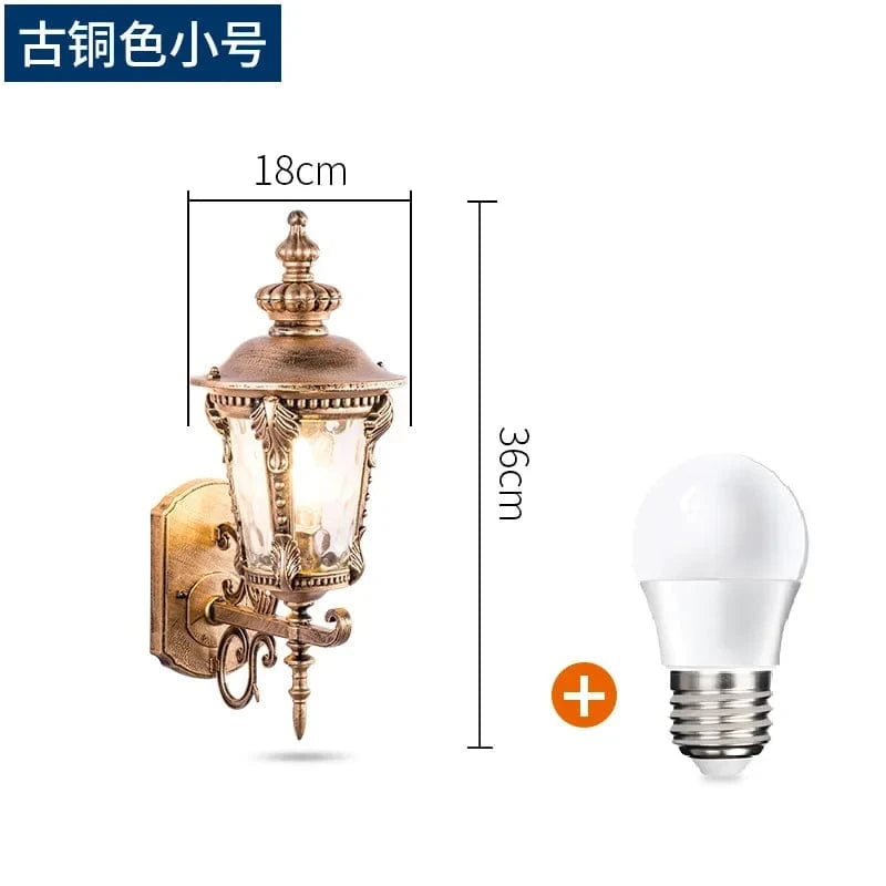 Verthara Retro Waterproof Outdoor Wall Lamp – Black Bronze Exterior Wall Lights for Garden and Porch, E27 Socket