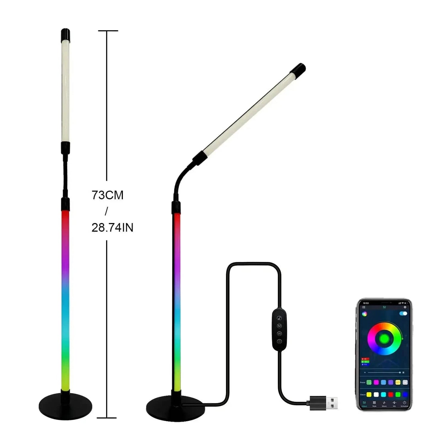 Verthara RGB Color Changing Desk Lamp with Bluetooth Control – Dimmable Warm White and Ambient Lighting for Bedroom or Study