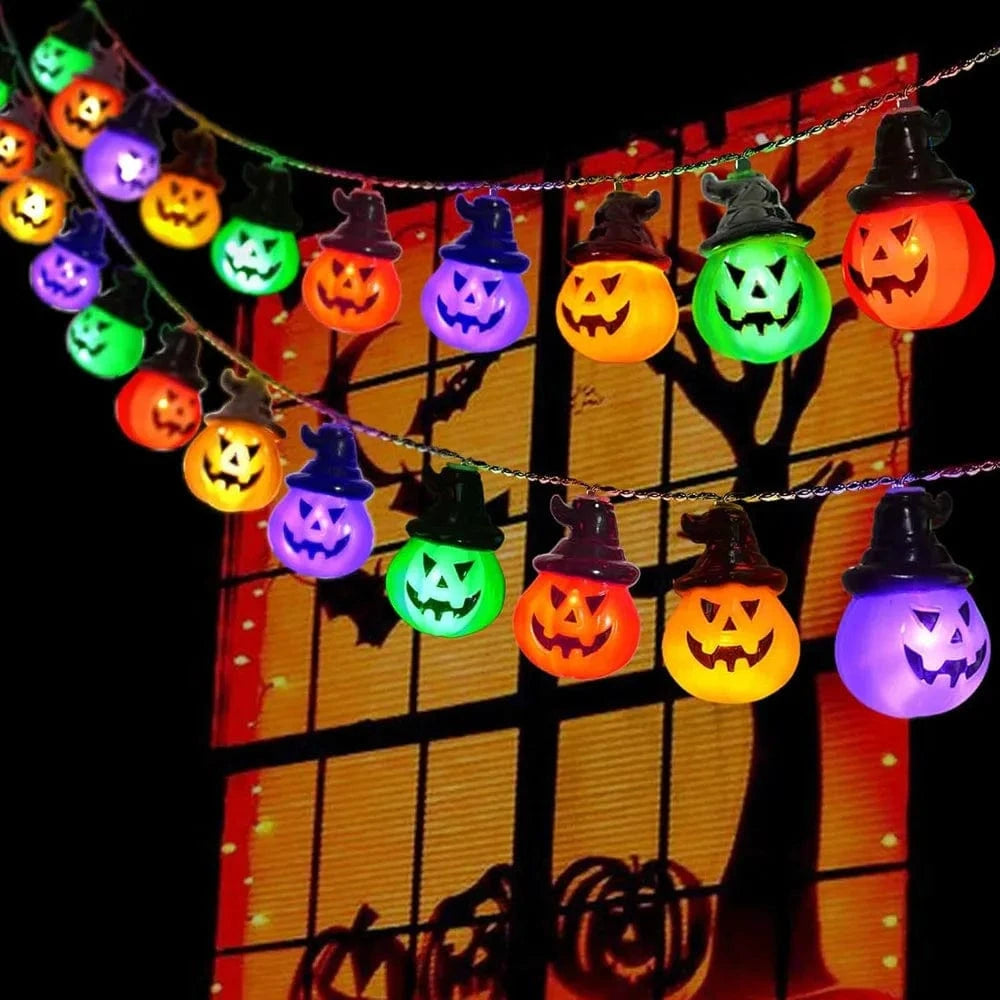 Verthara RGB Pumpkin String Lights for Outdoor and Indoor Decor – 1.5M, 3M, 6M Length Options – Perfect for Patio and Party Celebrations Colorful / 6m 40led battery