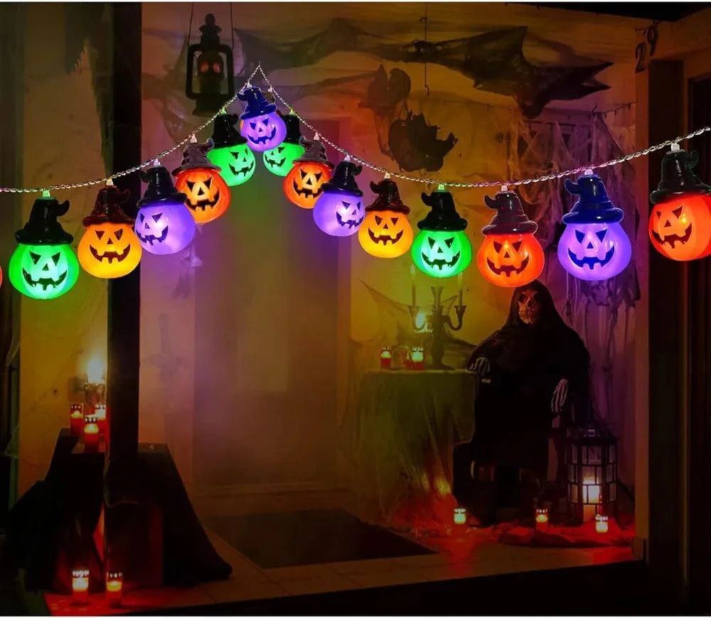 Verthara RGB Pumpkin String Lights for Outdoor and Indoor Decor – 1.5M, 3M, 6M Length Options – Perfect for Patio and Party Celebrations