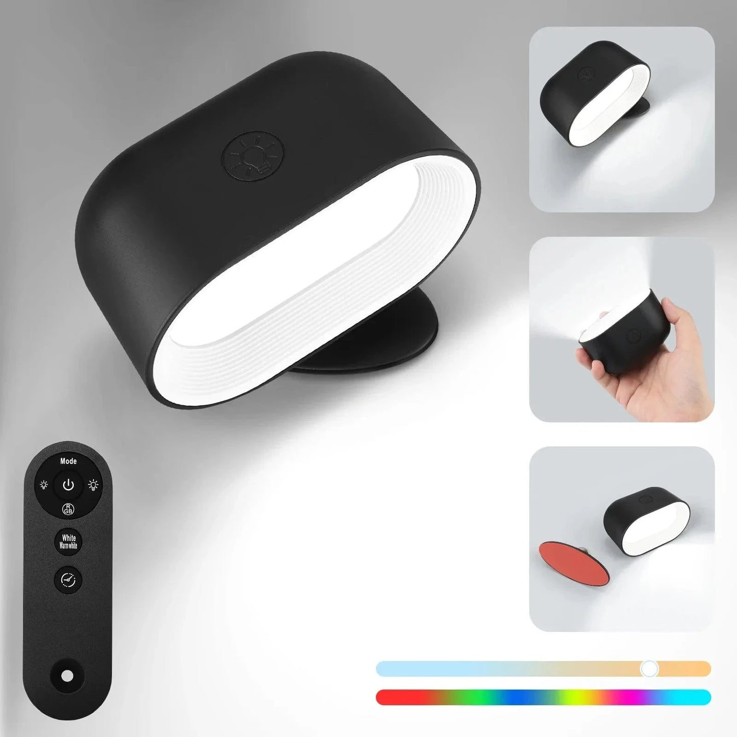 Verthara RGB Remote Control Wireless Wall Lamp black / changeable / 0-5W