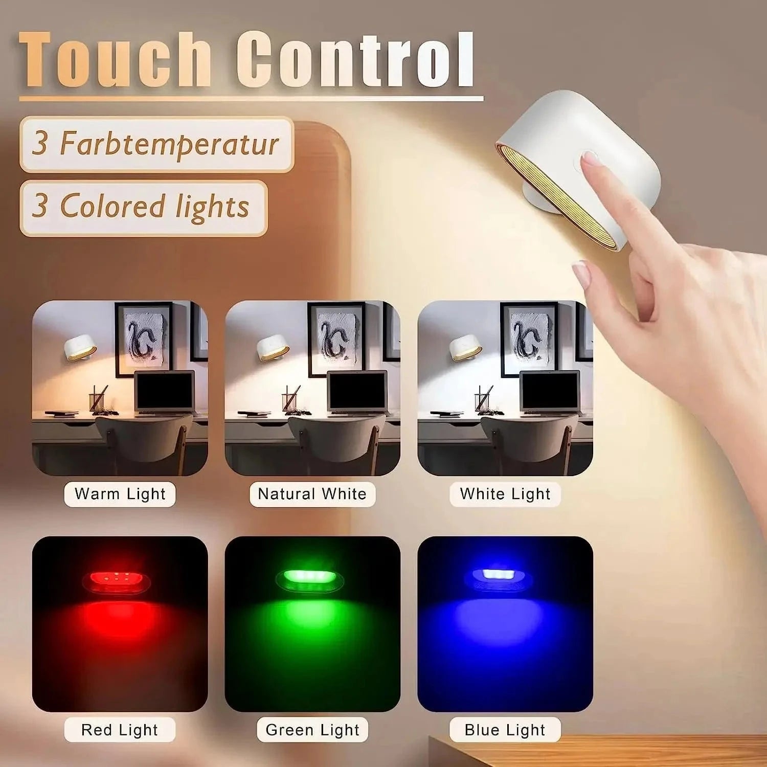 Verthara RGB Remote Control Wireless Wall Lamp