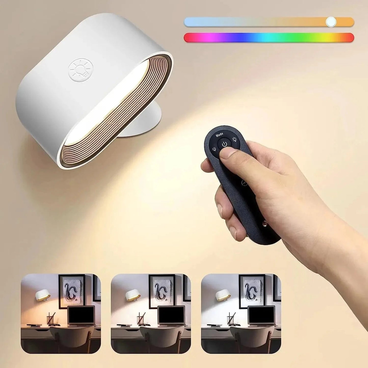 Verthara RGB Remote Control Wireless Wall Lamp white / changeable / 0-5W
