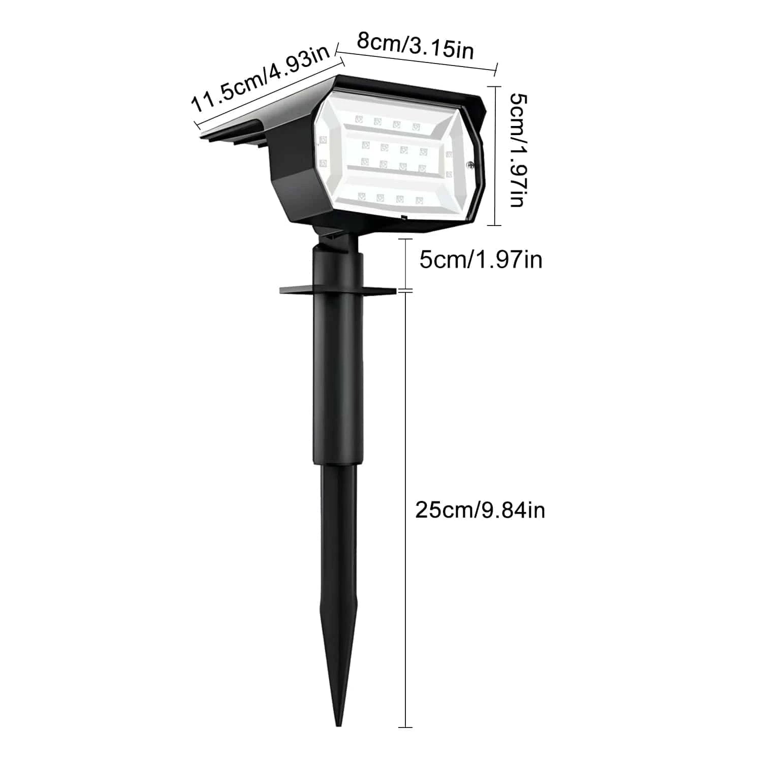 Verthara RGB Solar Landscape Spotlights with 20 LEDs – Waterproof Solar Powered Outdoor Lights for Garden and Patio