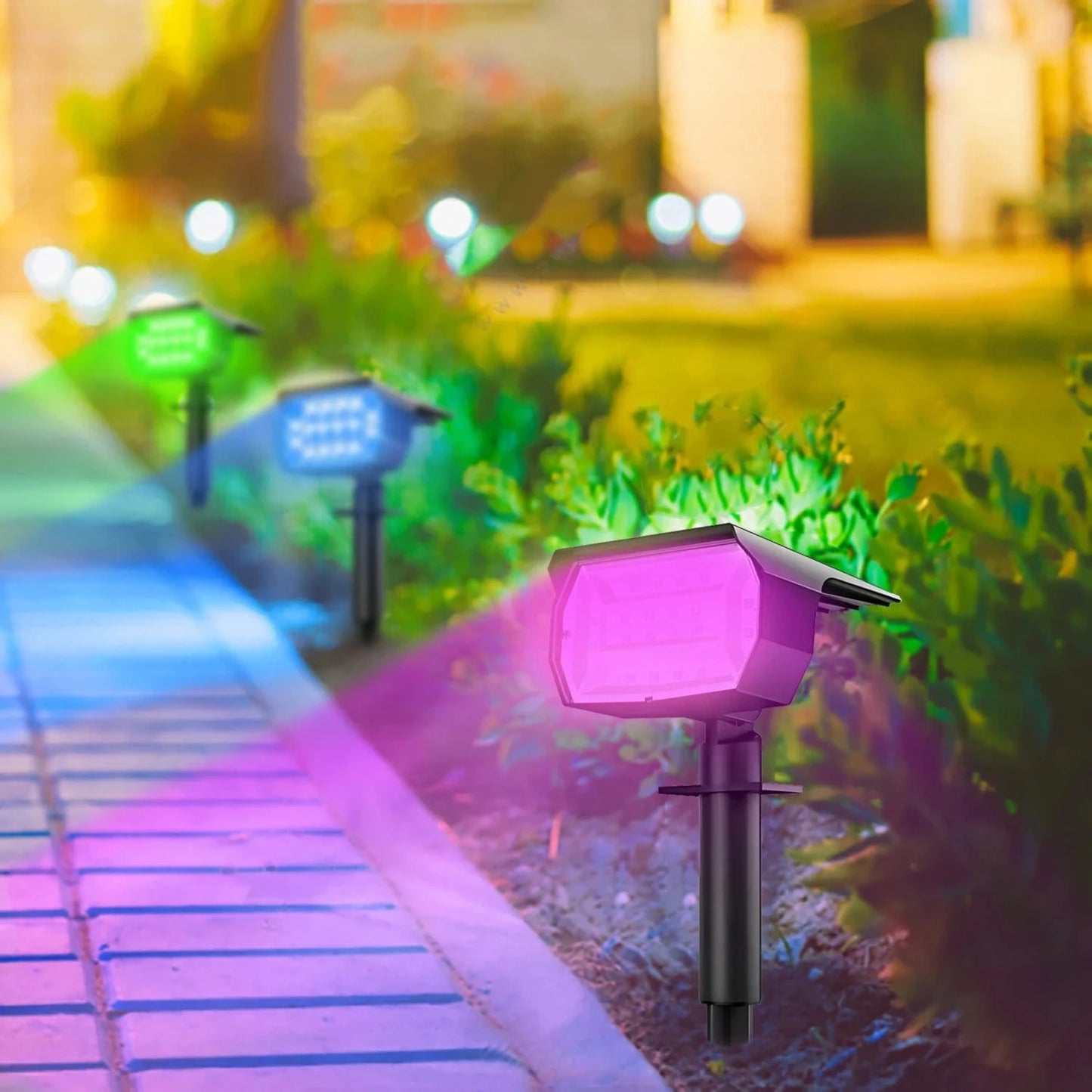 Verthara RGB Solar Landscape Spotlights with 20 LEDs – Waterproof Solar Powered Outdoor Lights for Garden and Patio