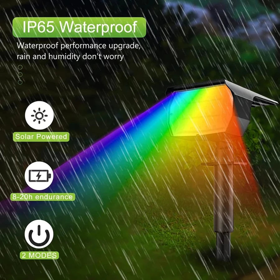 Verthara RGB Solar Landscape Spotlights with 20 LEDs – Waterproof Solar Powered Outdoor Lights for Garden and Patio