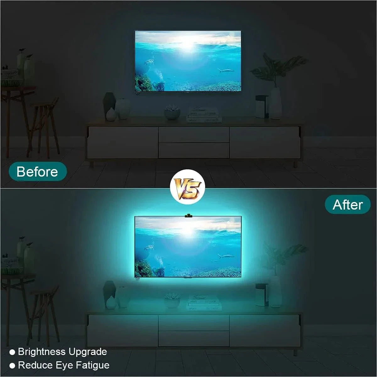 Verthara RGBIC LED Strip Light With Adhesive Mount – App Controlled - Music Sync - Colour Picking Sensor - Immersive TV Backlight