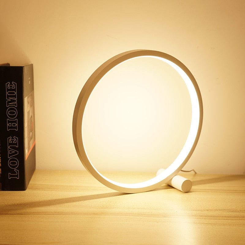 Verthara Ring Design Nightstand Lamp White / Warm