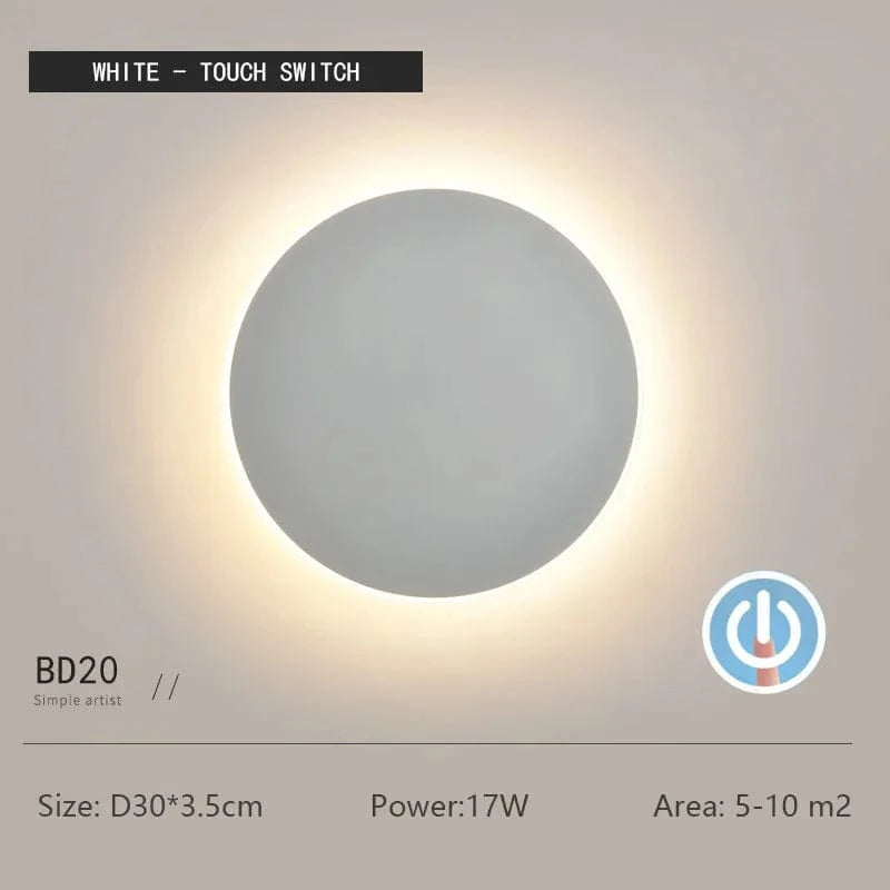 Verthara Round LED Wall Light 30CMwhite touch / Warm White (2700-3500K)