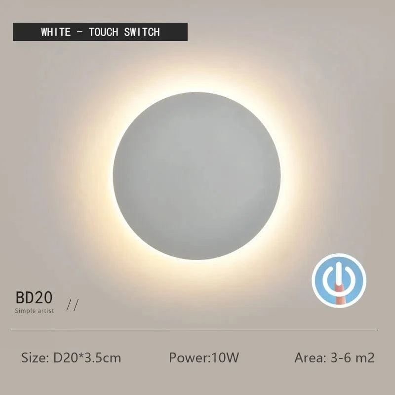 Verthara Round LED Wall Light 20CMwhite touch / Warm White (2700-3500K)