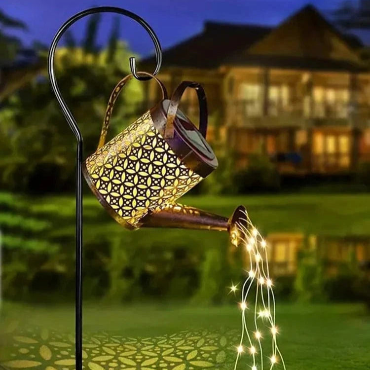 Verthara Rustic Iron Solar Kettle Lamp