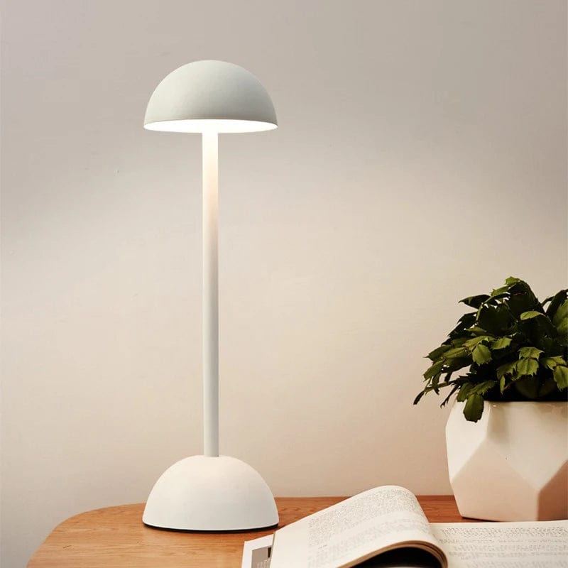 Verthara Sleek Iron Design Rechargeable Table Lamp White