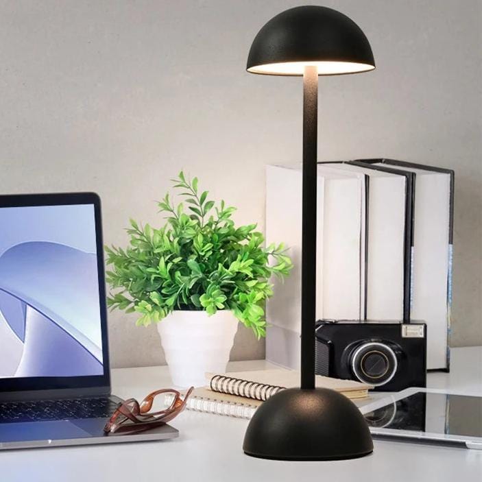 Verthara Sleek Iron Design Rechargeable Table Lamp Black