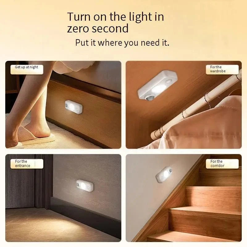 Verthara Smart LED Motion Sensor Night Light - Rechargeable Wireless Indoor Light for Bedroom, Hallway, and Cabinets