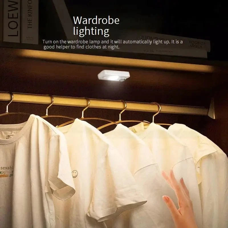 Verthara Smart LED Motion Sensor Night Light - Rechargeable Wireless Indoor Light for Bedroom, Hallway, and Cabinets