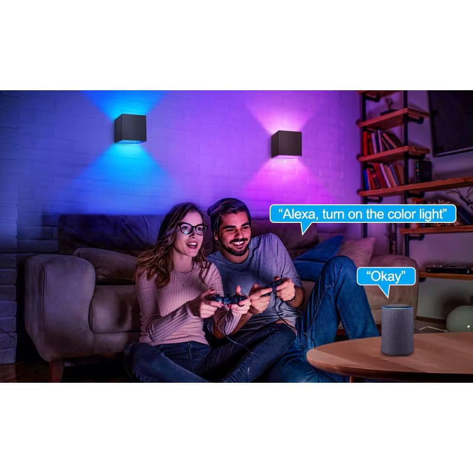 Verthara Smart LED Outdoor Wall Light 2 PCS – Adjustable Up and Down Beam, IP65 Waterproof Modern Exterior Wall Light for Garden and Patio